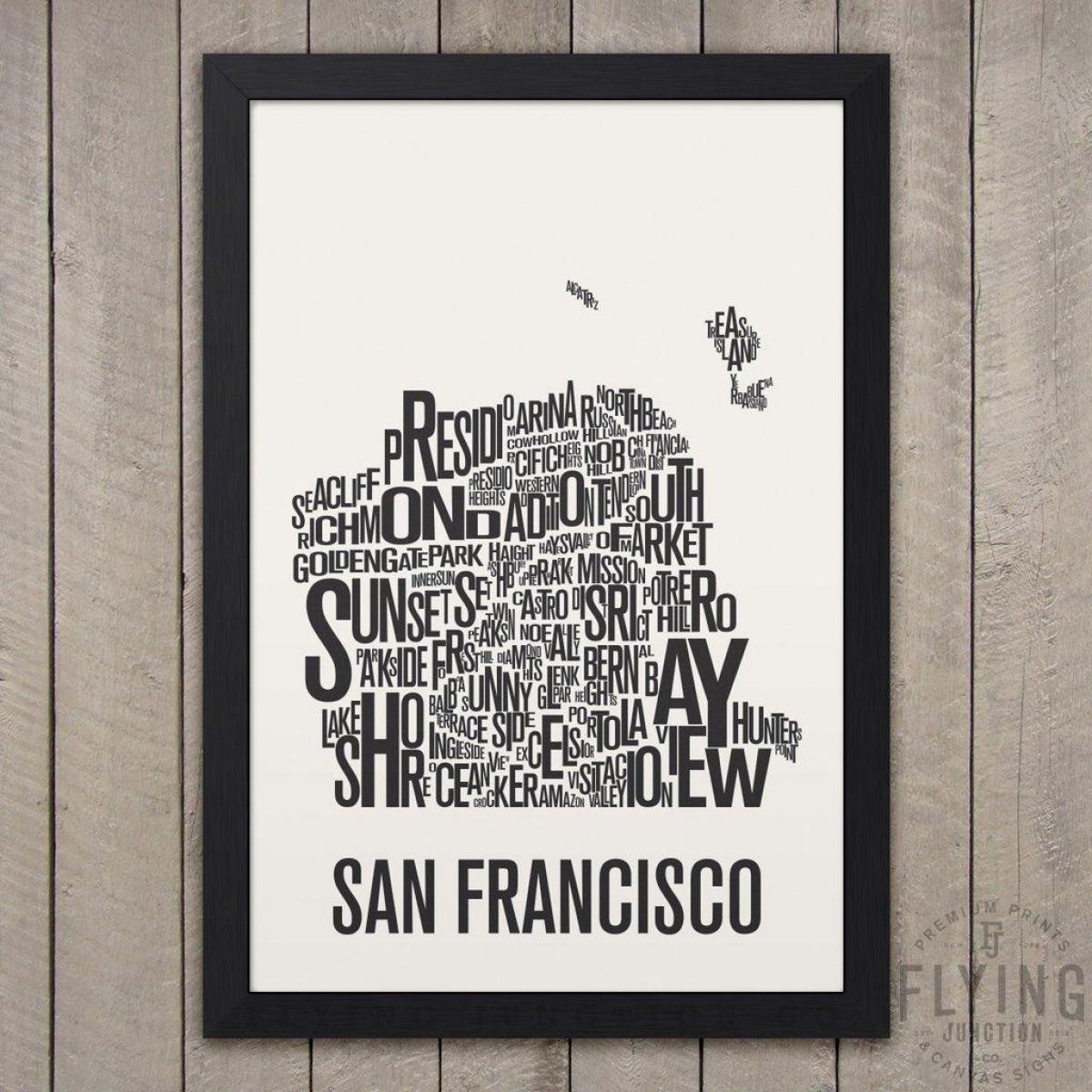 San Francisco tipografija zemljevid