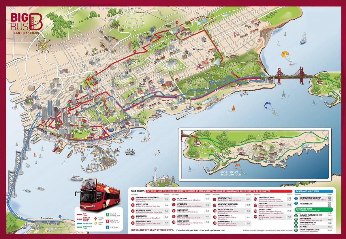 San Francisco avtobusom zemljevid