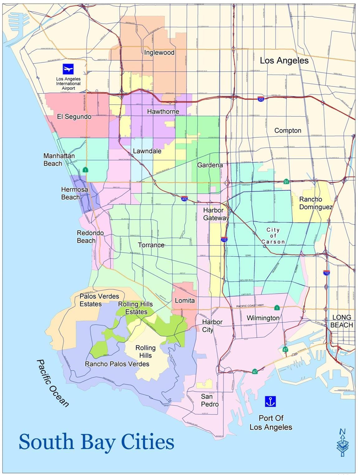 Zemljevid južne bay area ca