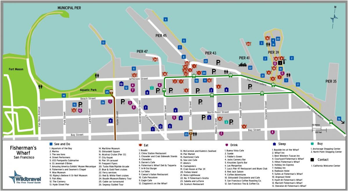 zemljevid San Francisco ribič wharf