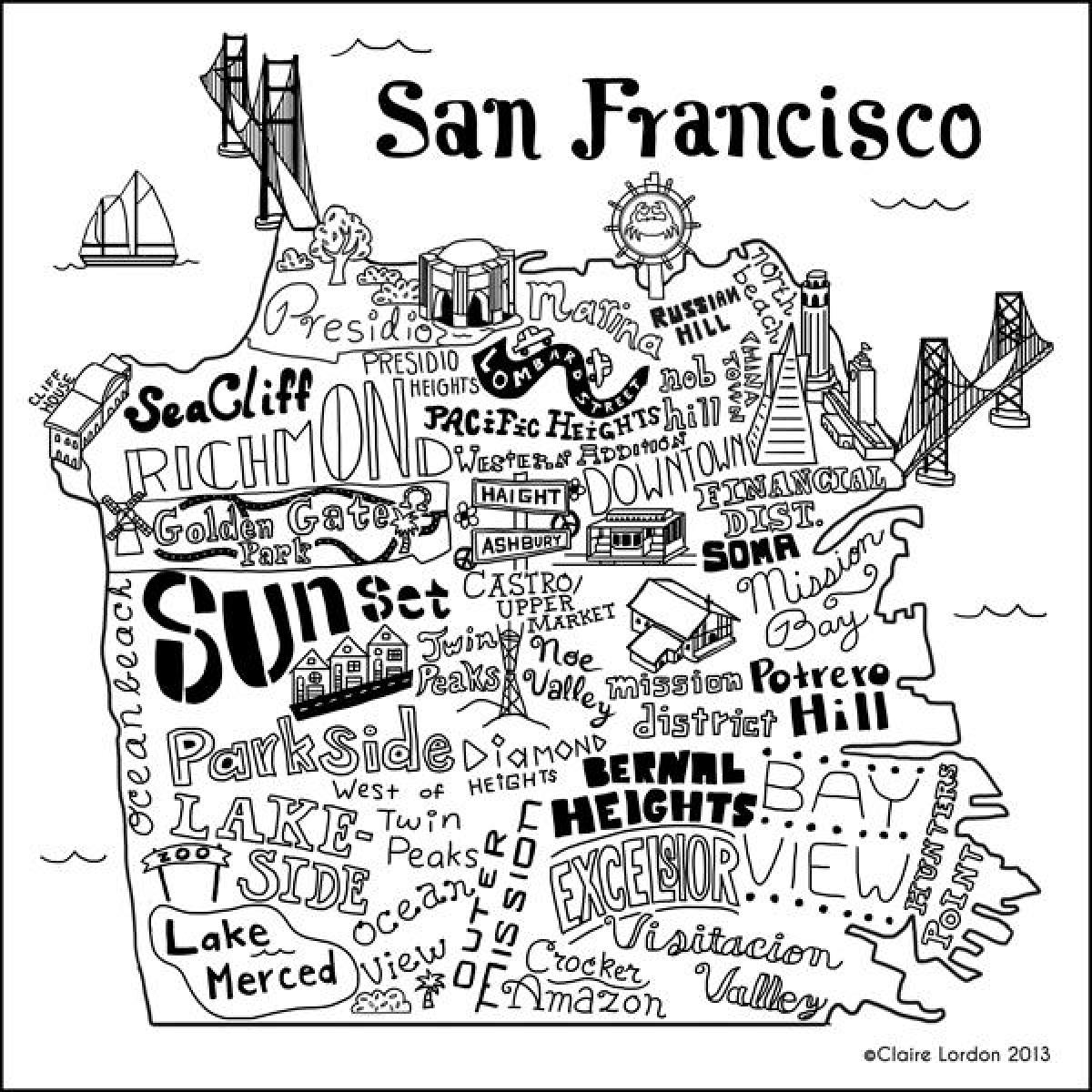 Zemljevid trgovina San Francisco