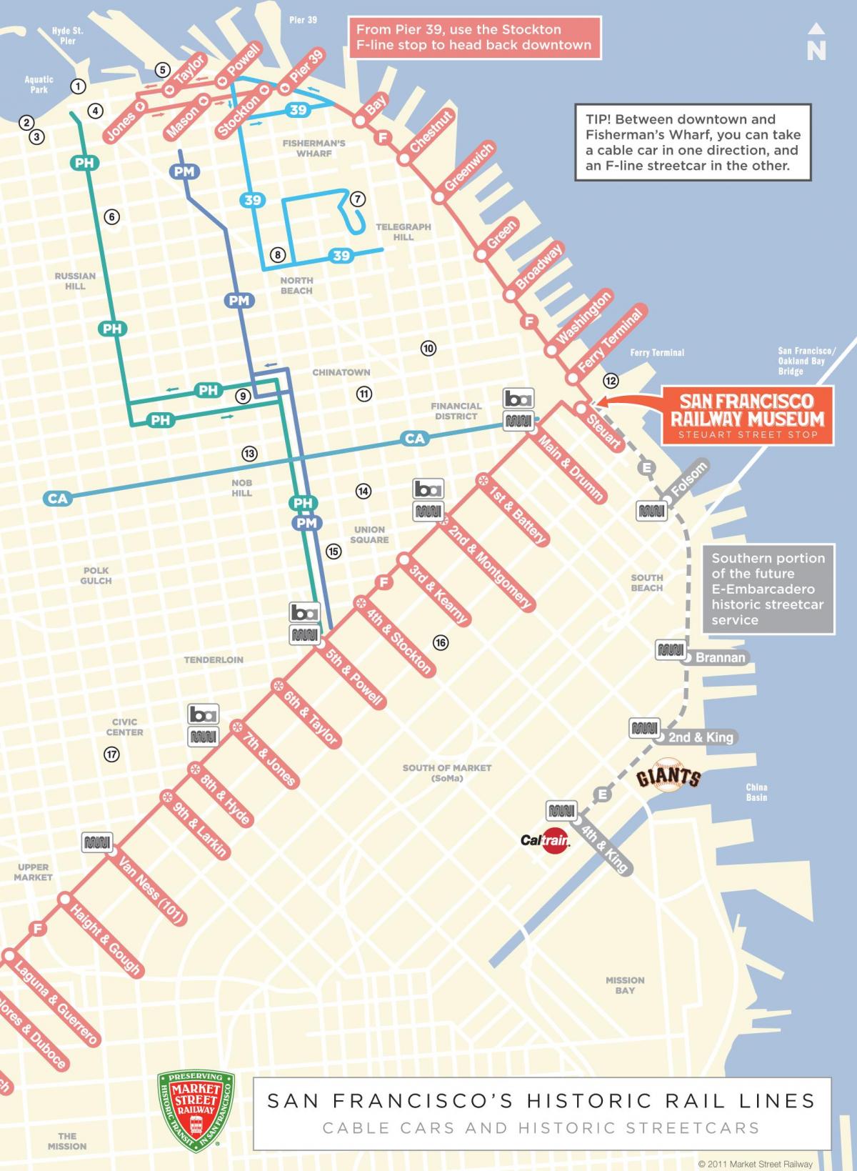 Zemljevid žičnice poti v San Frančiškanski, ca