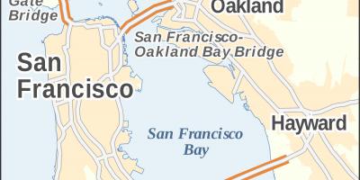 Zemljevid San Francisco, golden gate bridge