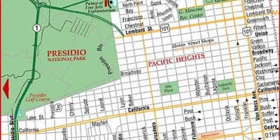 Zemljevid pacific višine San Francisco