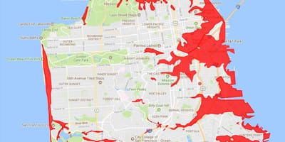 San Francisco področjih, da bi se izognili zemljevid