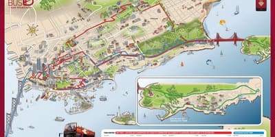 Zemljevid rdeči avtobus za San Francisco 