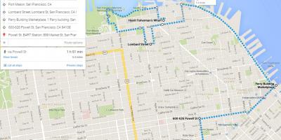 San Francisco sprehajalne ture zemljevid