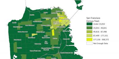 Zemljevid San Francisco gostota prebivalstva
