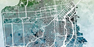 Zemljevid San Francisco mesto umetnosti