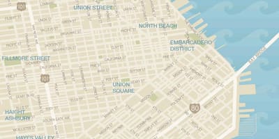 Zemljevid San Francisco oblačilo okrožno