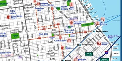 San Francisco je mesto zemljevid turističnih