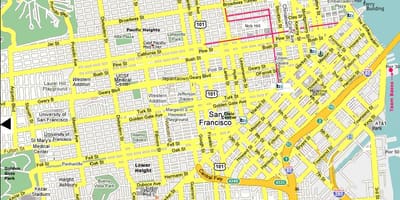San Francisco krajev zemljevid