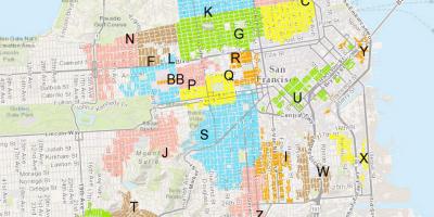 Zemljevid SF stanovanjskih parkirišče
