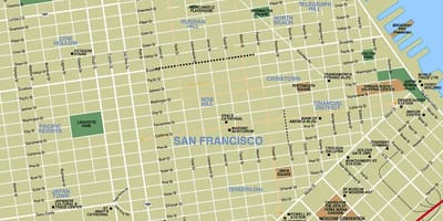 San Fran turistični zemljevid