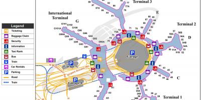 SFO mednarodno letališče zemljevid
