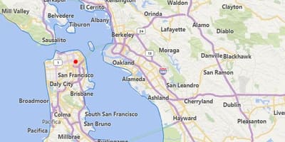 Zemljevid kaliforniji mesta, v bližini San Francisco